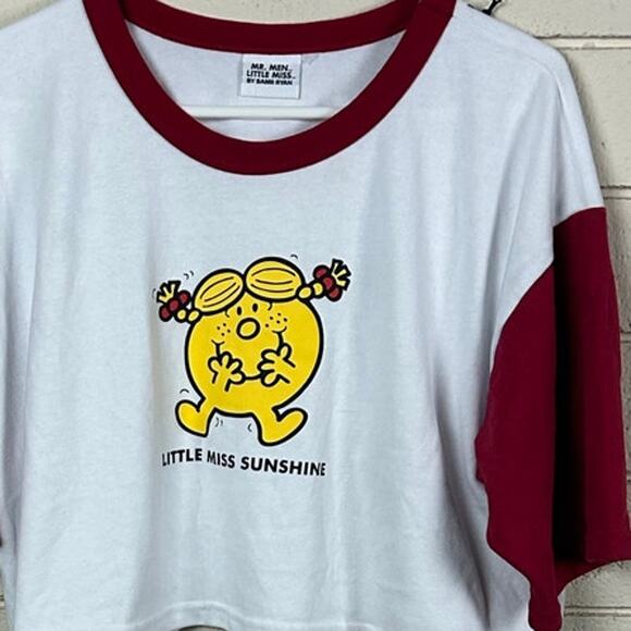 Mr. Men Little Miss Sunshine White Cropped Tee size XL NWT - Picture 6 of 8